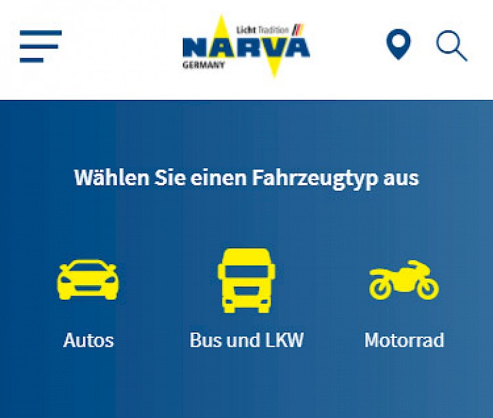 Neue Webseite für NARVA Autolampen