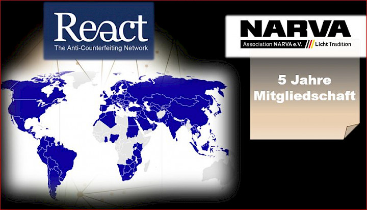 5 years membership at REACT The Anti-Counterfeiting Network