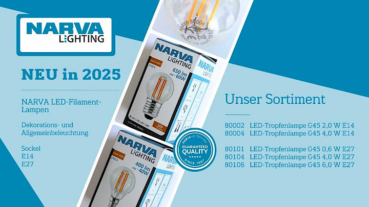 New in the market - NARVA LED filament lamps