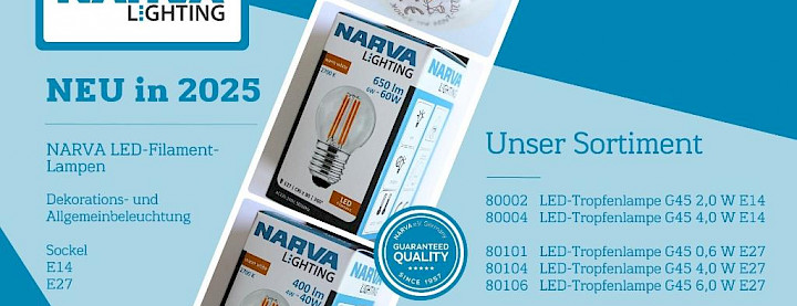 New in the market - NARVA LED filament lamps