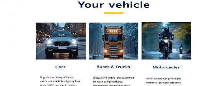 Ultinon Motion Germany - NARVA Webseite im neuen Design